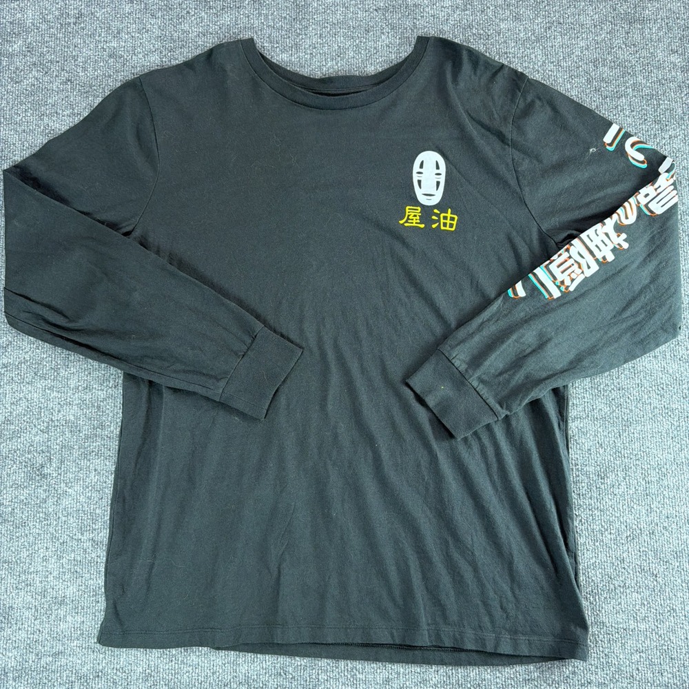 Studio Ghibli Spirited Away No-Face Neon Bathhouse Long Sleeve Shirt Black 2X